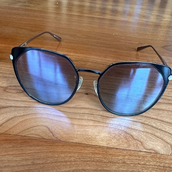 Longchamp Silver and Black Sunglasses